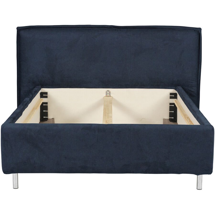 Bett Bow Grau Stoff 200 x 200 cm - Farbe: stahl - Bett