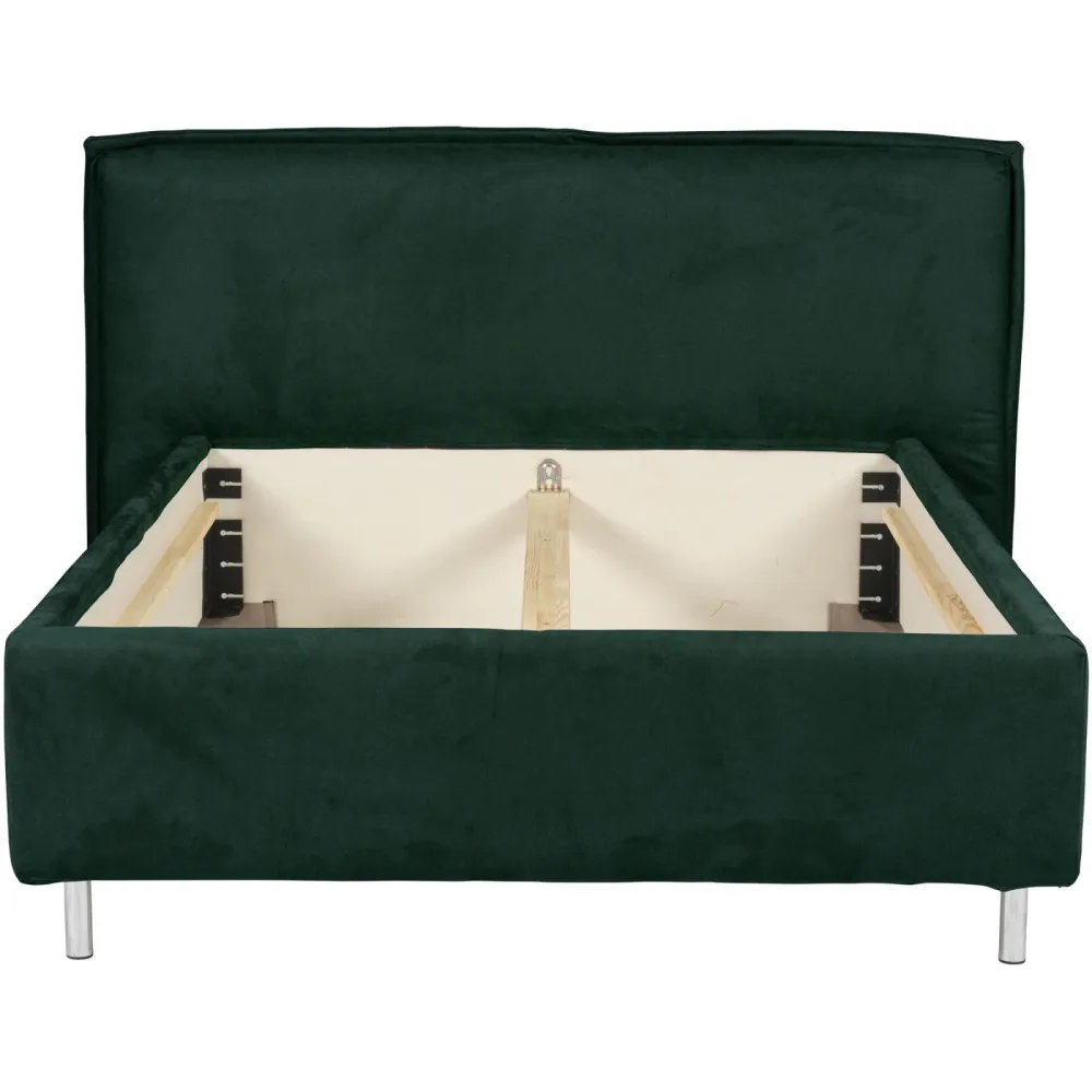 Bett Bow Grün Stoff 140 x 220 cm - Farbe: smaragd - Bett