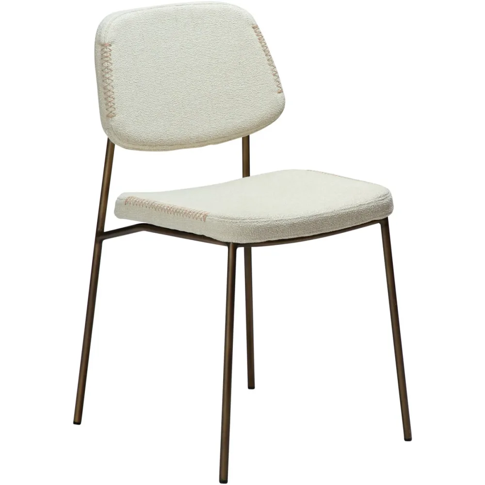 DAN-FORM Stuhl 2er-Set Menta Gold/Beige Stoff 45 cm - Farbe: creme/gold - Stuhl 2er-Set