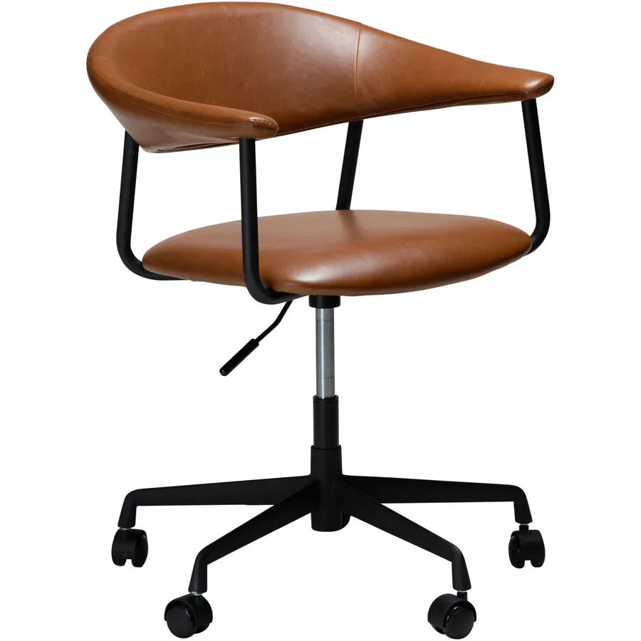 DAN-FORM Bürostuhl Rover Braun Kunstleder 61.5 cm 71.5 cm Höhenverstellbar (manuell) - Farbe: Brown - Bürostuhl