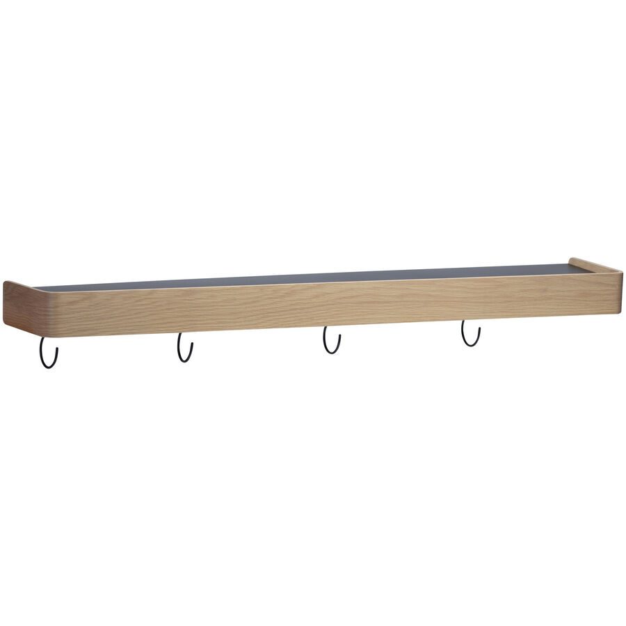 DAN-FORM Wandregal Protopia Schwarz Holz 8 cm - Farbe: schwarz/Eiche - Material: Eiche furniert - Wandregal