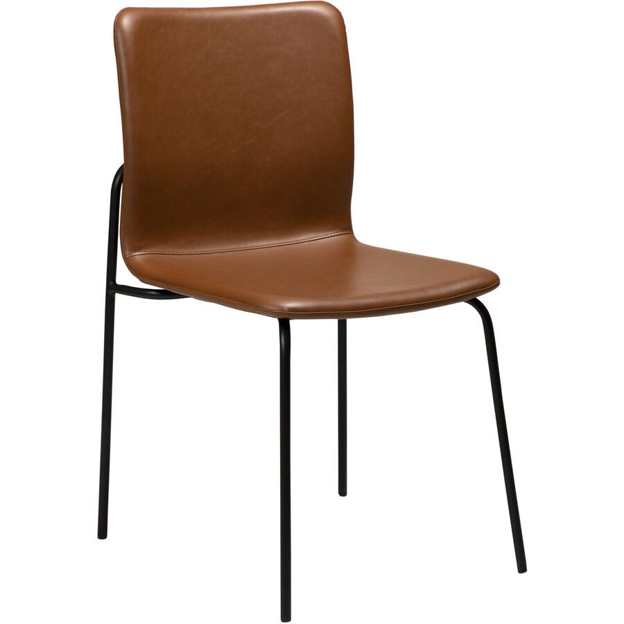 DAN-FORM Stuhl 2er-Set Woof Braun Kunstleder 48.5 cm - Farbe: Hellbraun - Stuhl 2er-Set