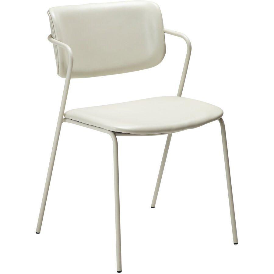 DAN-FORM Stuhl 2er-Set Zed Beige Kunstleder 54 cm - Farbe: hellbeige - Stuhl 2er-Set