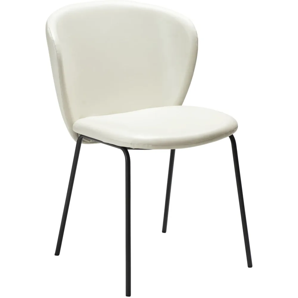 DAN-FORM Stuhl 2er-Set Stay Beige Kunstleder 56 cm - Farbe: Beige/Schwarz - Stuhl 2er-Set