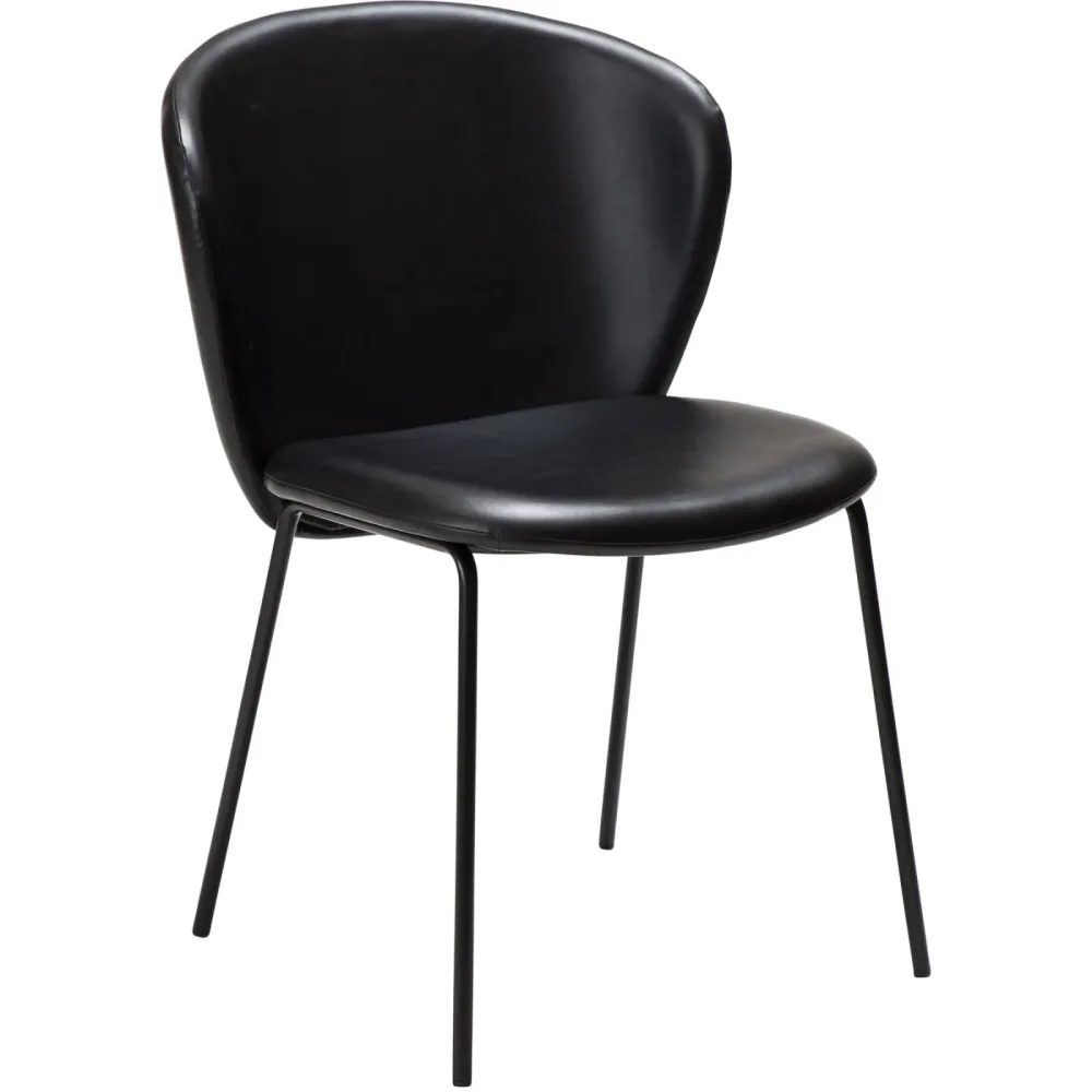 DAN-FORM Stuhl 2er-Set Stay Schwarz Kunstleder 56 cm - Farbe: Black - Stuhl 2er-Set