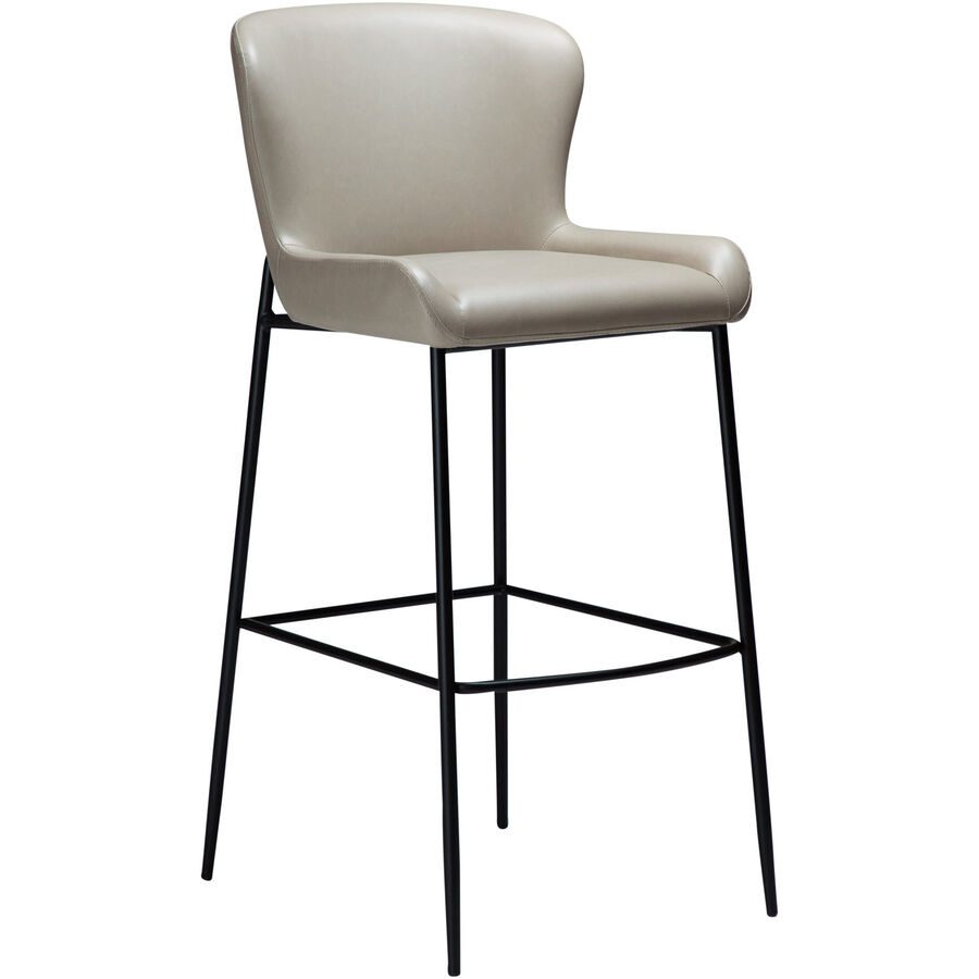 DAN-FORM Barhocker Glamorous Beige/Schwarz Kunstleder/Metall 49 cm 105 cm - Farbe: Beige, Schwarz - Material: Kunstleder, Metall - Barhocker