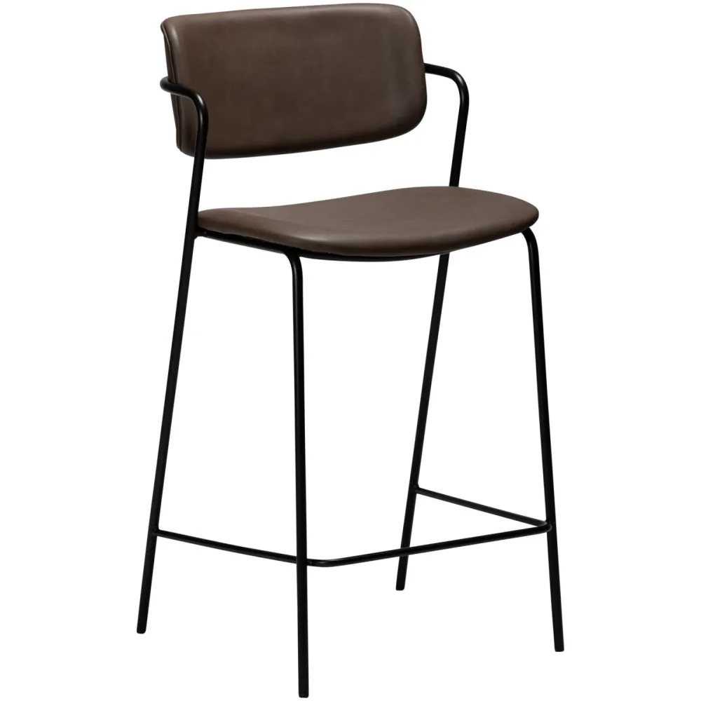 DAN-FORM Barhocker 2er-Set Zed Braun/Schwarz Kunstleder 51.5 cm 96 cm - Barhocker 2er-Set