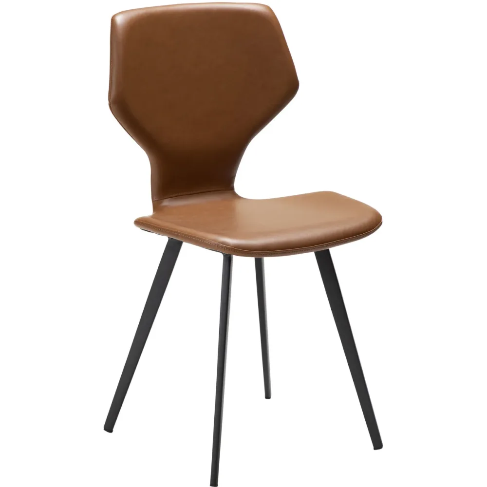DAN-FORM Stuhl 2er-Set S.I.T Braun/Schwarz Kunstleder 46 cm - Stuhl 2er-Set