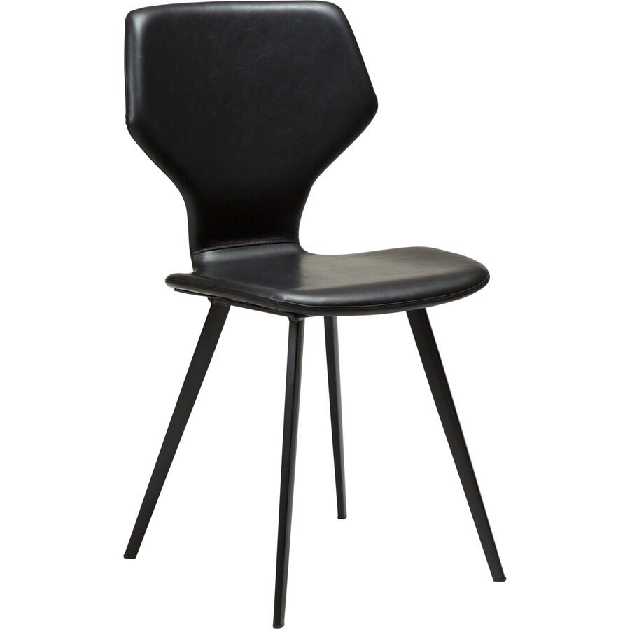 DAN-FORM Stuhl 2er-Set S.I.T Schwarz Kunstleder 46 cm - Farbe: Black - Stuhl 2er-Set