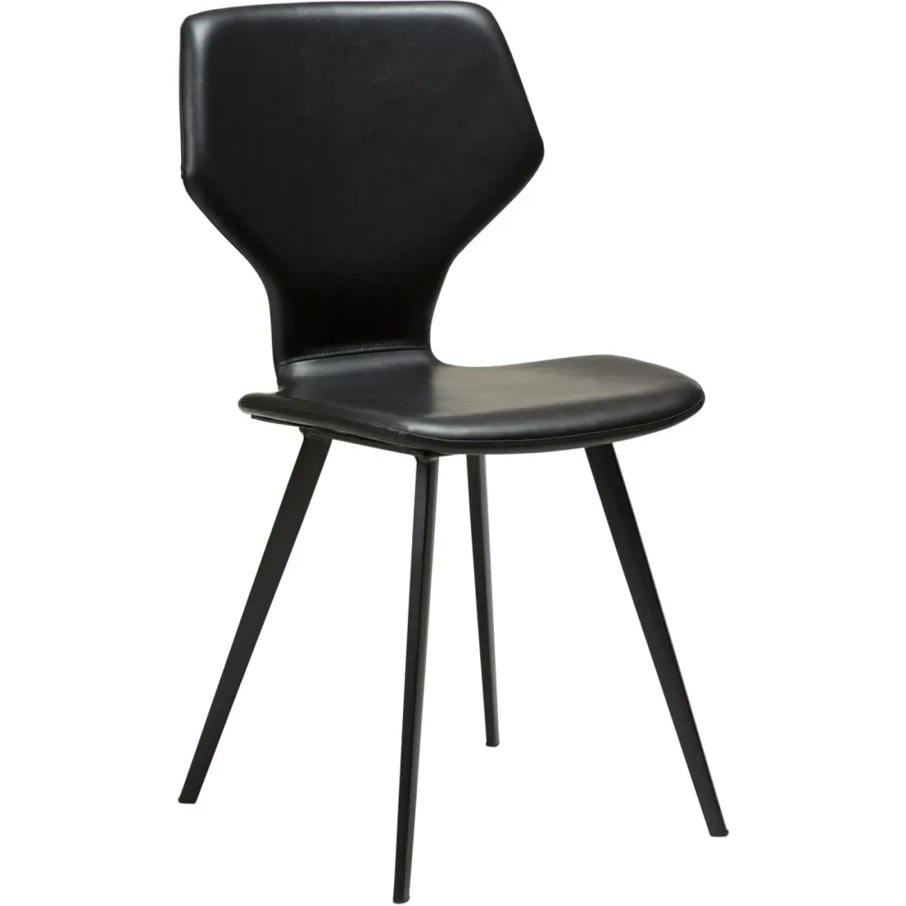 DAN-FORM Stuhl 2er-Set S.I.T Schwarz Kunstleder 46 cm - Farbe: Black - Stuhl 2er-Set