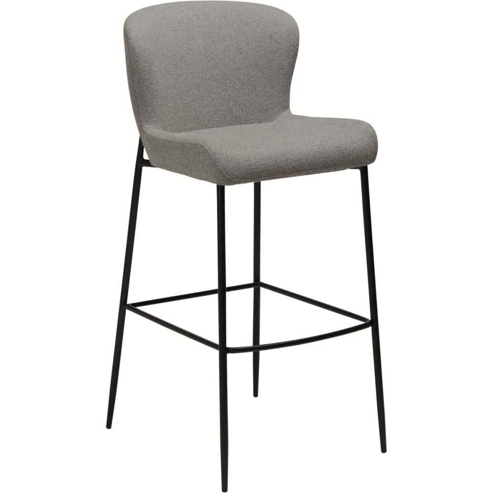 DAN-FORM Barhocker Glam Grau Stoff/Metall 49 cm 106 cm - Farbe: hellgrau - Material: Stoff, Metall - Barhocker