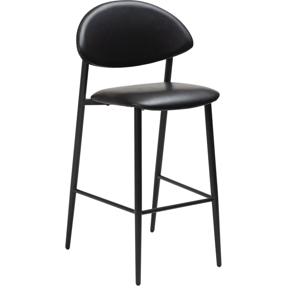 DAN-FORM Barhocker 2er-Set Tush Schwarz Kunstleder 51 cm 98 cm - Barhocker 2er-Set