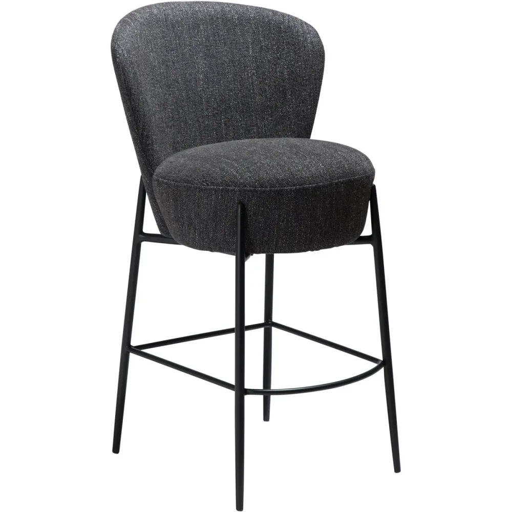 DAN-FORM Barhocker Orbit Schwarz Stoff/Metall 51.5 cm 92.5 cm - Material: Stoff, Metall - Barhocker
