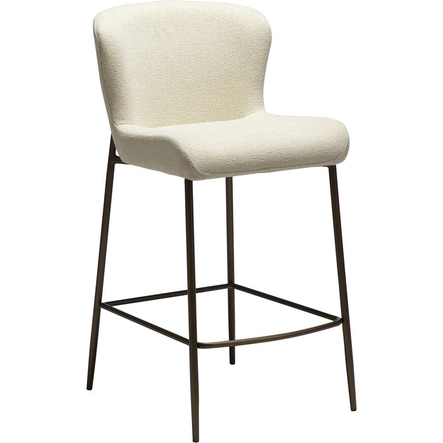 DAN-FORM Barhocker Glam Gold/Beige Stoff/Metall 49 cm 96 cm - Farbe: creme/gold - Material: Stoff, Metall - Barhocker
