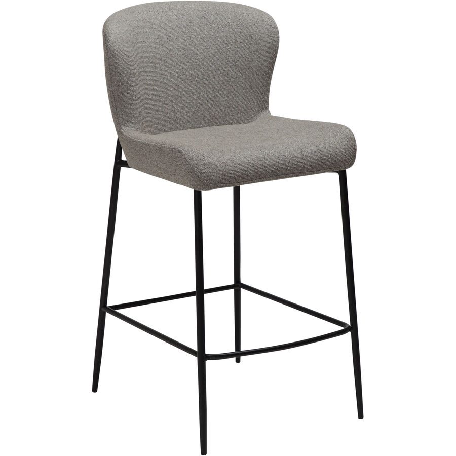 DAN-FORM Barhocker Glam Grau/Schwarz Stoff/Metall 49 cm 96 cm - Farbe: Hellgrau, Schwarz - Material: Stoff, Metall - Barhocker