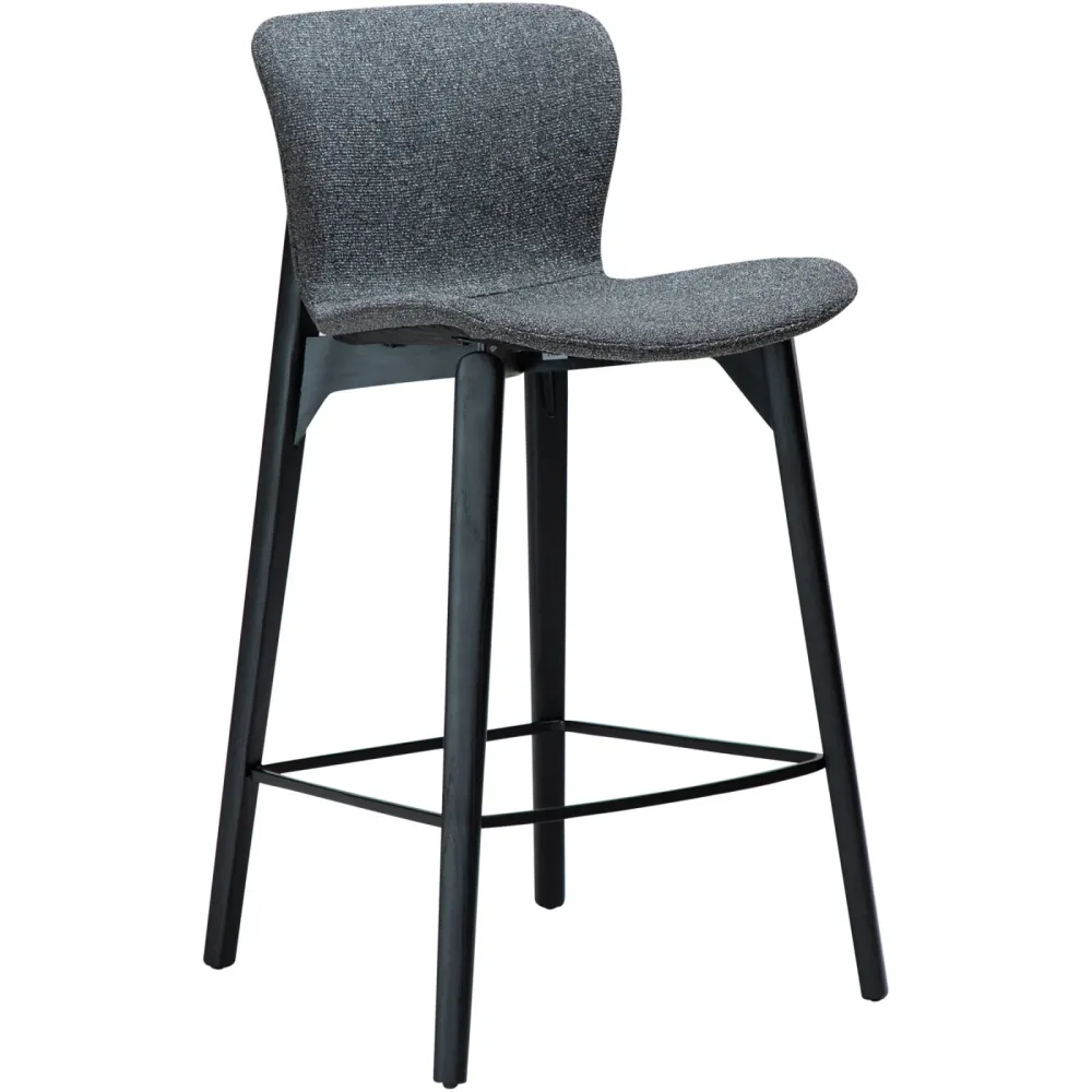 DAN-FORM Barhocker 2er-Set Paragon Grau/Schwarz Stoff/Holz 53 cm 92 cm - Farbe: grey, schwarz - Material: Stoff, Holz - Barhocker 2er-Set