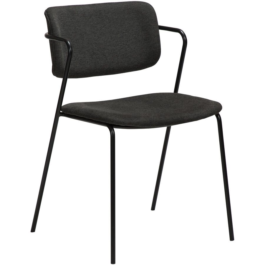 DAN-FORM Stuhl 2er-Set Zed Schwarz Stoff 54 cm - Farbe: Black - Stuhl 2er-Set
