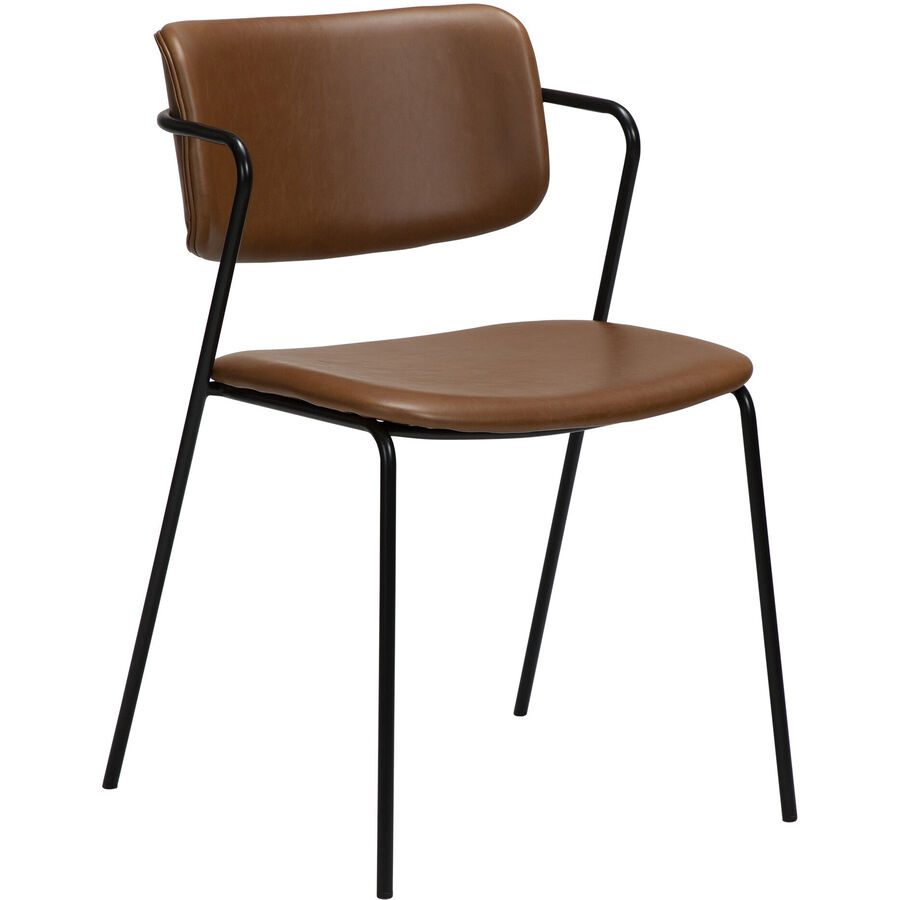 DAN-FORM Stuhl 2er-Set Zed Braun/Schwarz Kunstleder 54 cm - Stuhl 2er-Set