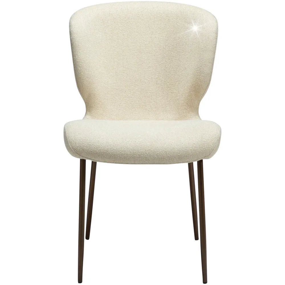 DAN-FORM Stuhl 2er-Set Glory Gold/Beige Stoff 50 cm - Farbe: creme/gold - Stuhl 2er-Set