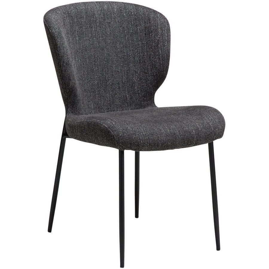 DAN-FORM Stuhl 2er-Set Glory Schwarz Stoff 50 cm - Farbe: Black - Stuhl 2er-Set