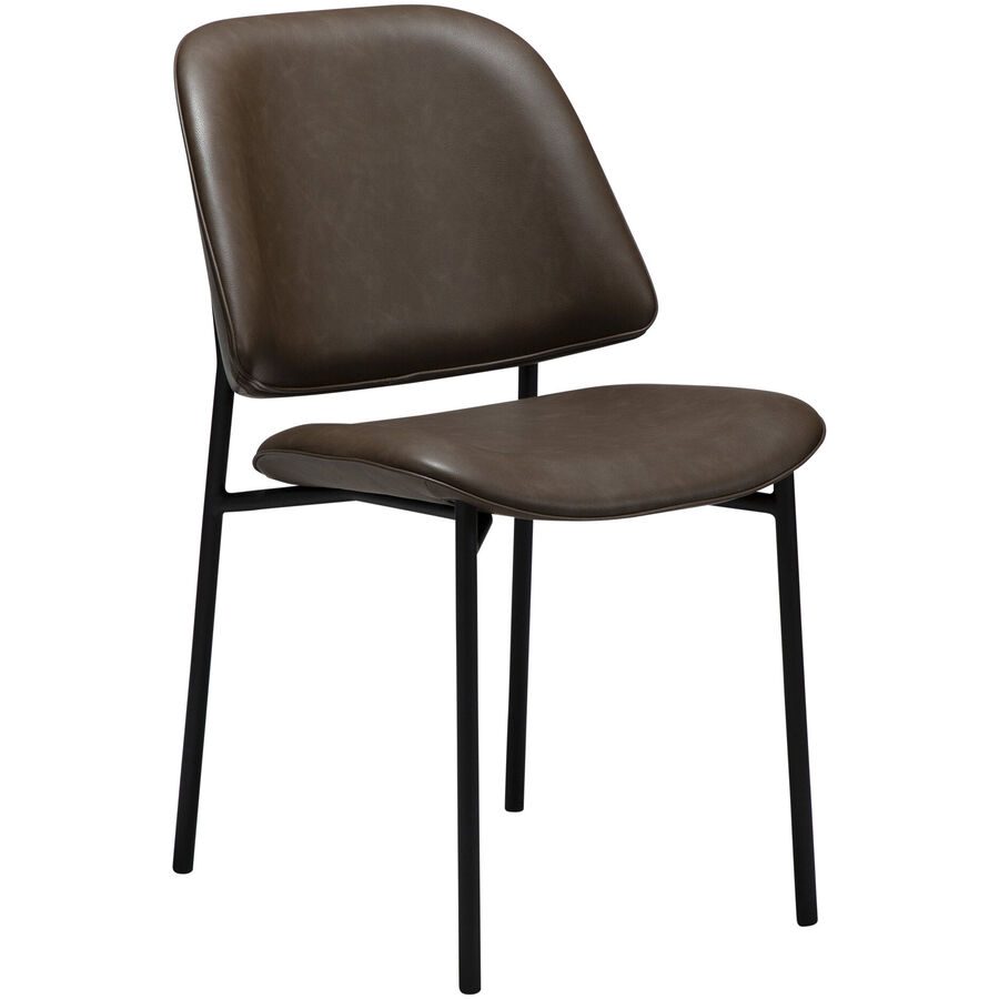 DAN-FORM Stuhl 2er-Set Ohmy Braun/Schwarz Kunstleder 47.4 cm - Stuhl 2er-Set