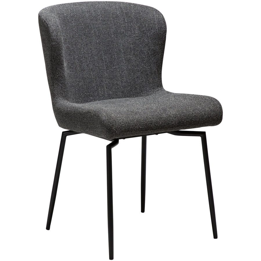 DAN-FORM Stuhl 2er-Set Glam Grau/Schwarz Stoff 50 cm - Stuhl 2er-Set