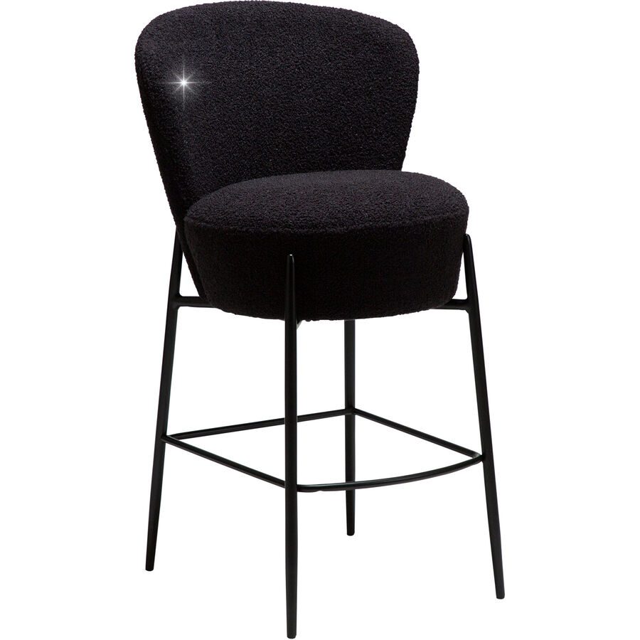 DAN-FORM Barhocker Orbit Schwarz Stoff/Metall 51.5 cm 92.5 cm - Farbe: Black - Material: Stoff, Metall - Barhocker