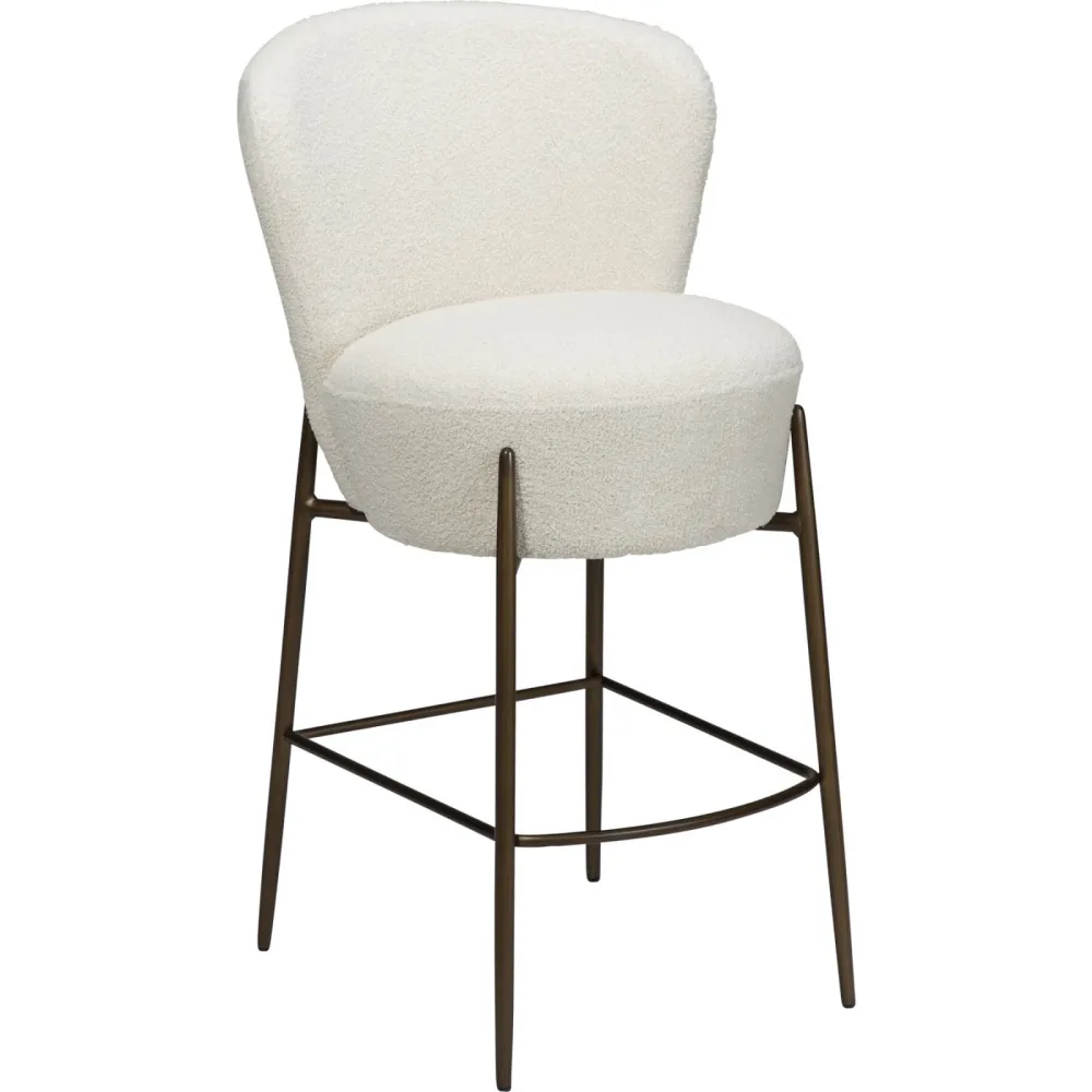 DAN-FORM Barhocker Orbit Gold/Weiss Stoff 51.5 cm 92.5 cm - Farbe: weiss/gold - Barhocker