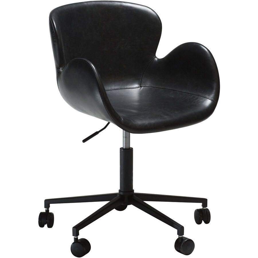 DAN-FORM Bürostuhl Gaia Schwarz Kunstleder 61 cm 75 cm Höhenverstellbar (manuell) - Farbe: Black - Bürostuhl