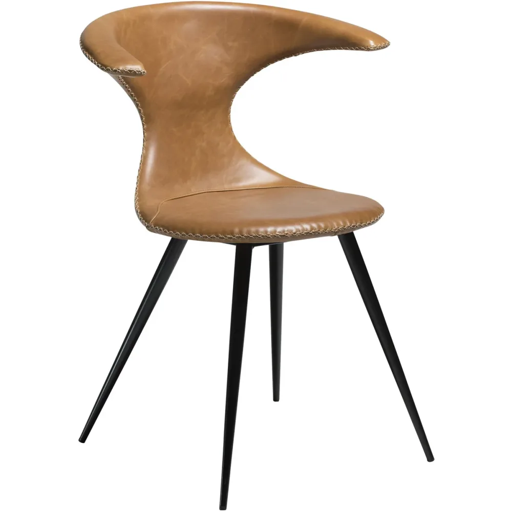 DAN-FORM Stuhl 2er-Set Flair Braun Leder 65 cm - Farbe: Hellbraun - Stuhl 2er-Set