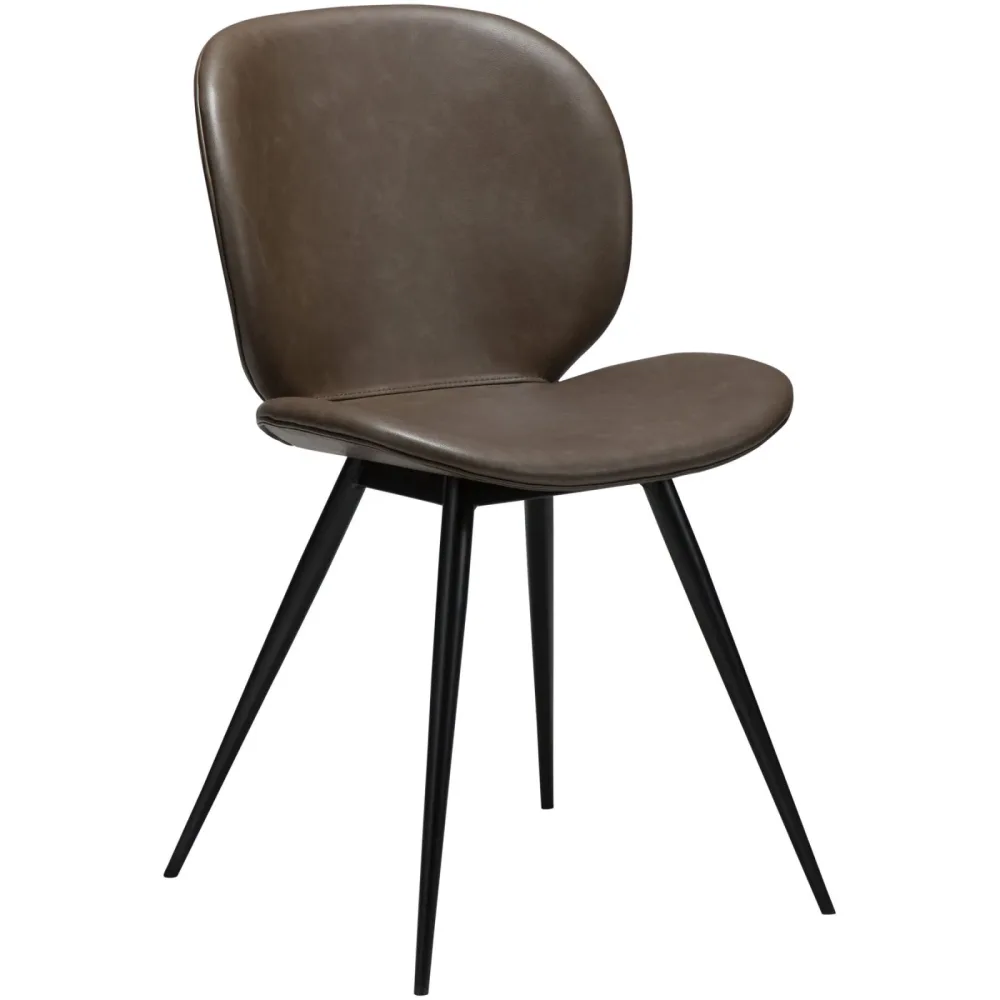 DAN-FORM Stuhl 2er-Set Cloud Braun/Schwarz Kunstleder 50 cm - Stuhl 2er-Set