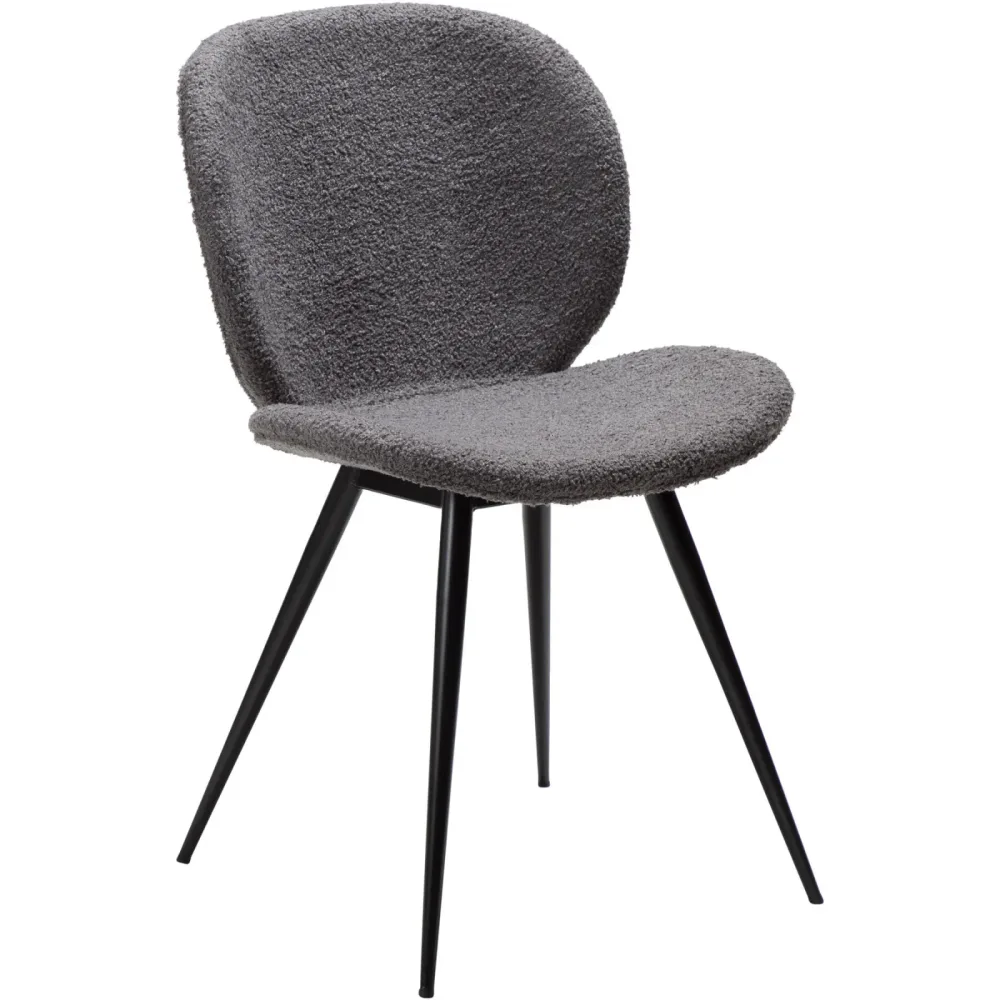 DAN-FORM Stuhl 2er-Set Cloud Grau/Schwarz Stoff 50 cm - Stuhl 2er-Set