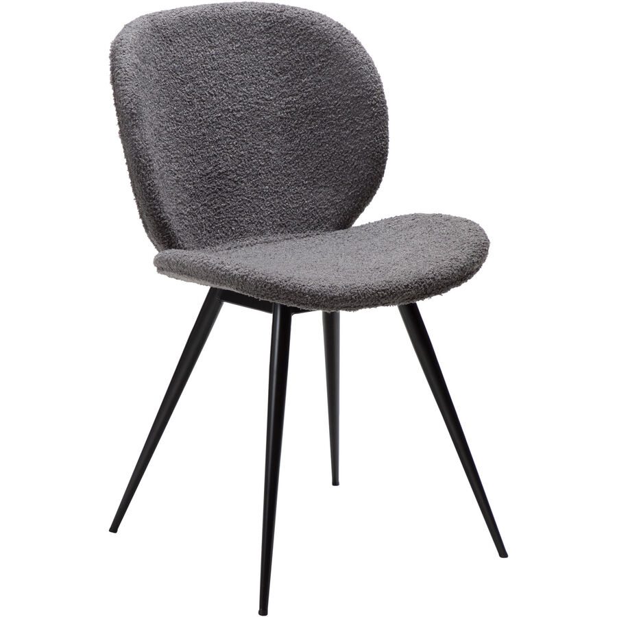 DAN-FORM Stuhl 2er-Set Cloud Grau/Schwarz Stoff 50 cm - Stuhl 2er-Set