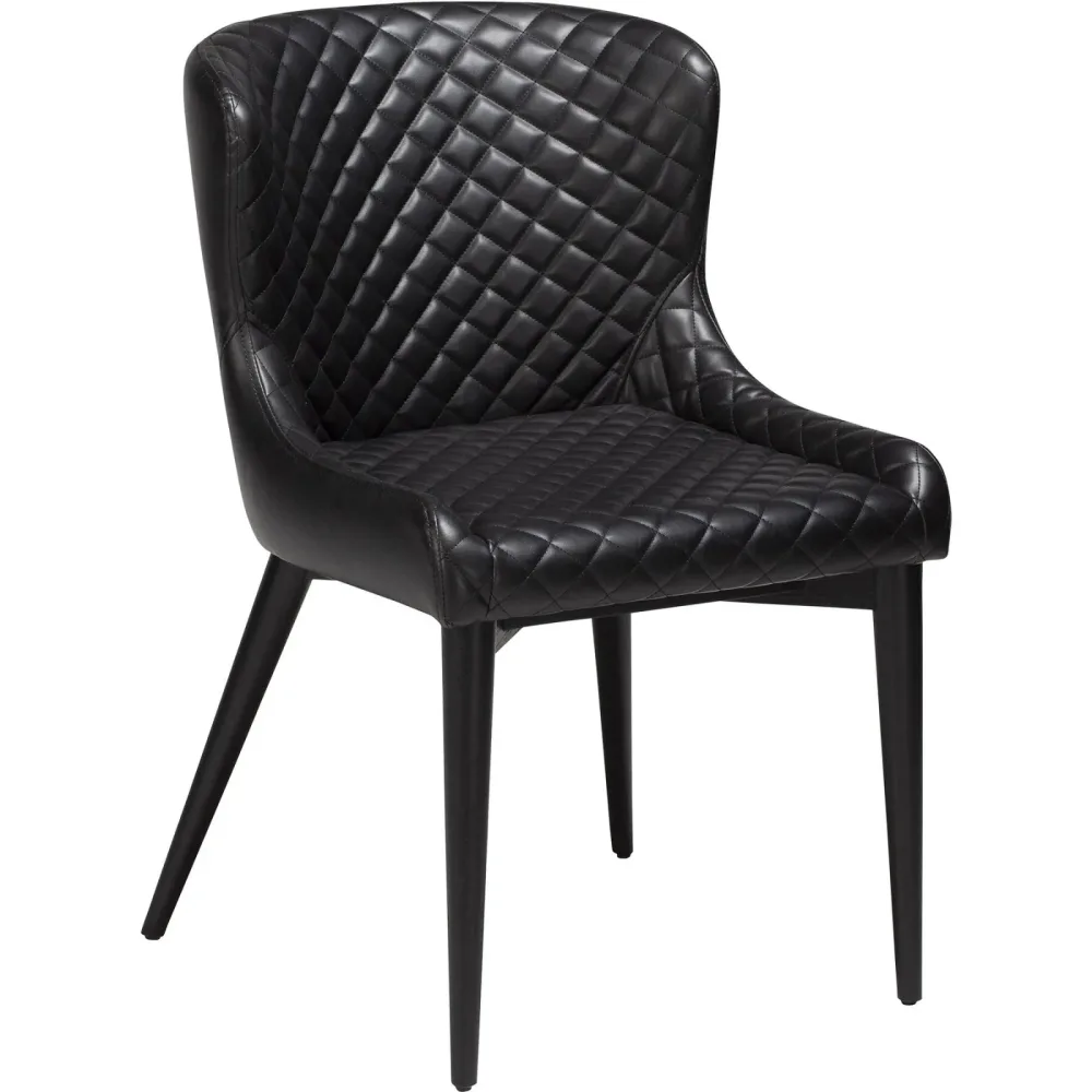 DAN-FORM Stuhl Vetro Schwarz Kunstleder 50 cm - Farbe: Black - Stuhl