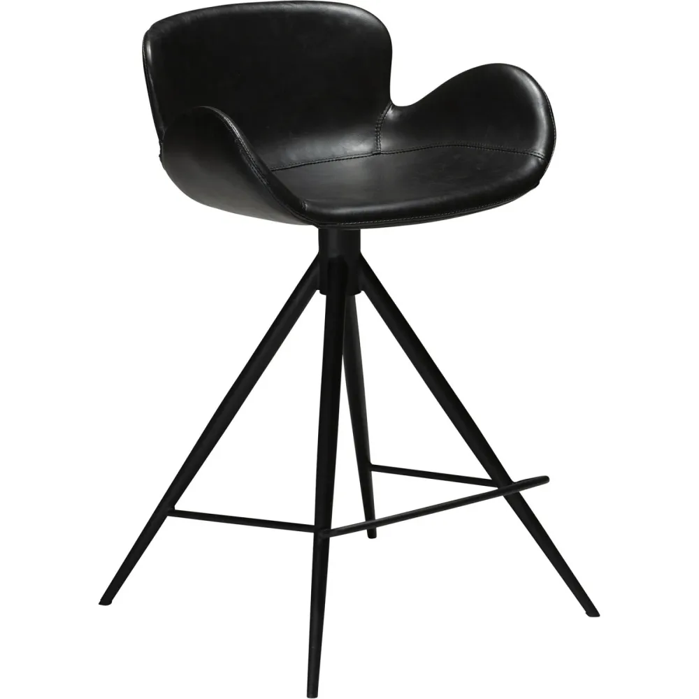 DAN-FORM Barhocker 2er-Set Gaia Schwarz Kunstleder/Metall 55 cm 87 cm - Farbe: Black - Material: Kunstleder, Metall - Barhocker 2er-Set