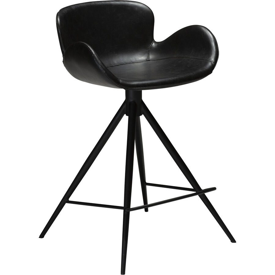 DAN-FORM Barhocker 2er-Set Gaia Schwarz Kunstleder/Metall 55 cm 87 cm - Farbe: Black - Material: Kunstleder, Metall - Barhocker 2er-Set