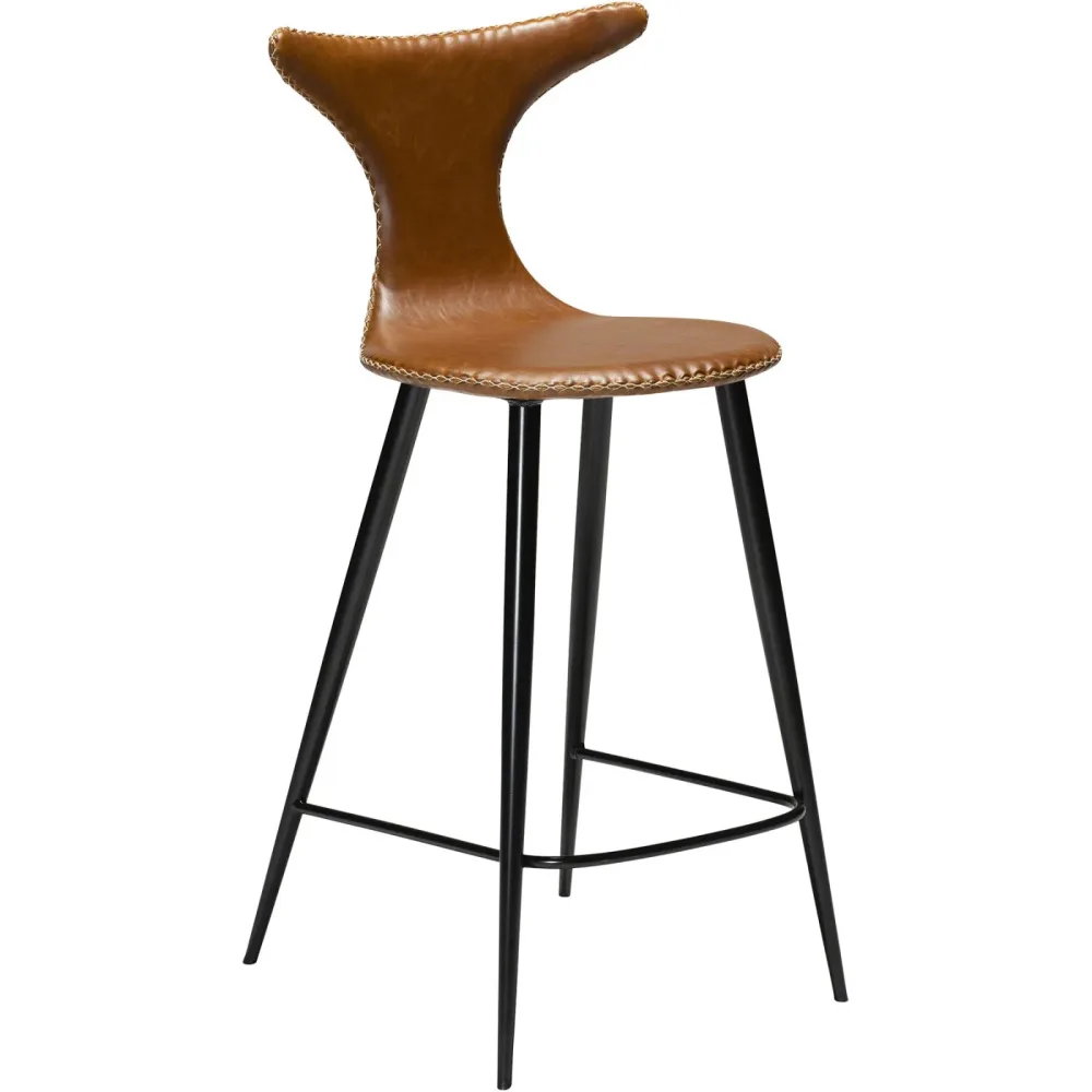 DAN-FORM Barhocker 2er-Set Dolphin Braun/Schwarz Kunstleder/Metall 45 cm 97 cm - Farbe: Brown, schwarz - Material: Kunstleder, Metall - Barhocker