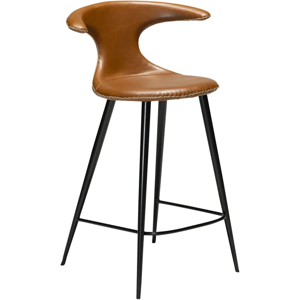 DAN-FORM Barhocker 2er-Set Flair Braun/Schwarz Kunstleder/Metall 56 cm 91.5 cm - Farbe: braun, schwarz - Material: Kunstleder, Metall - Barhocker