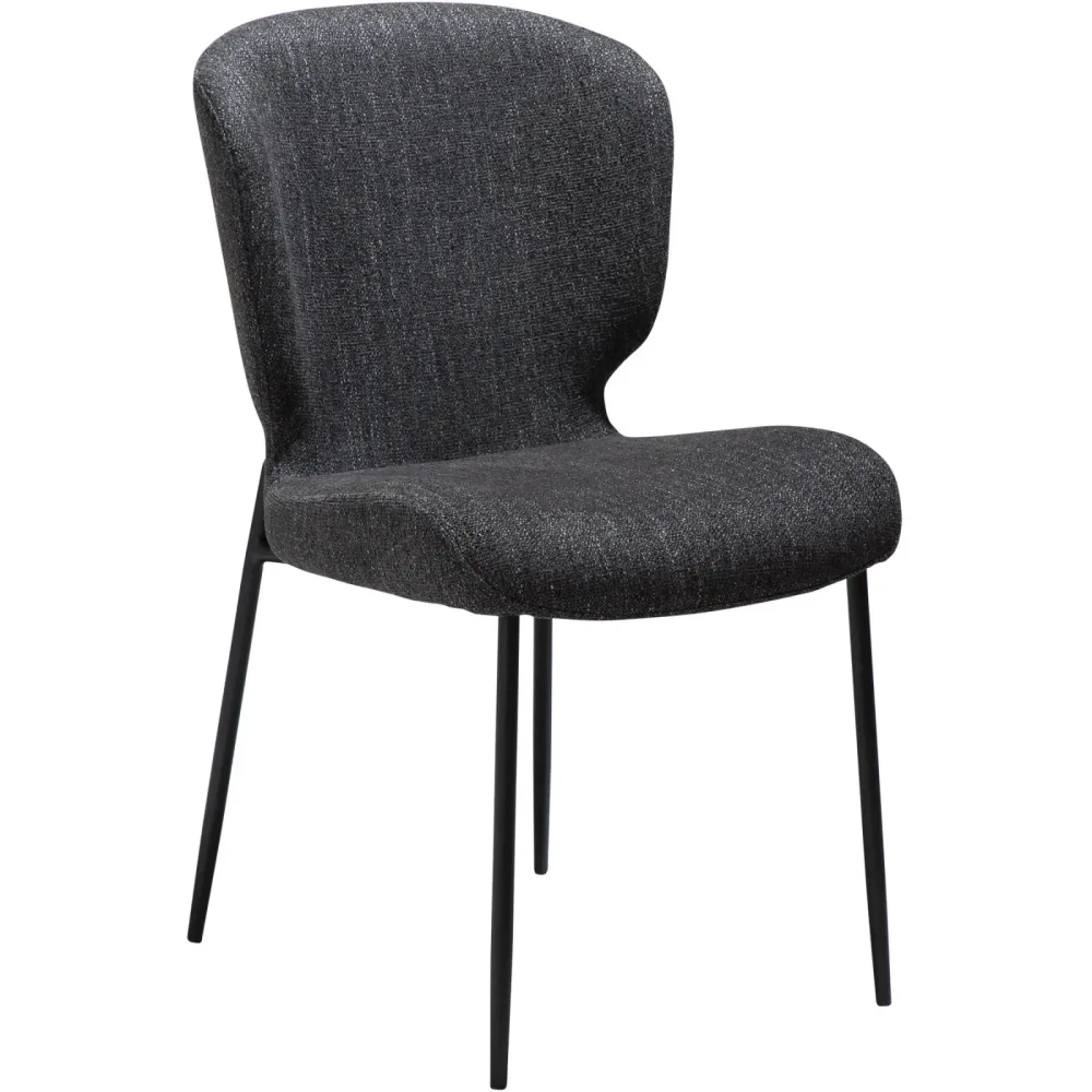 DAN-FORM Stuhl 2er-Set Glory Schwarz Stoff 50 cm - Farbe: Black - Stuhl 2er-Set
