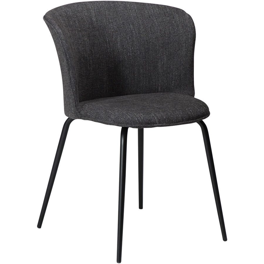 DAN-FORM Stuhl 2er-Set Eden Schwarz Stoff 58 cm - Farbe: Black - Stuhl 2er-Set