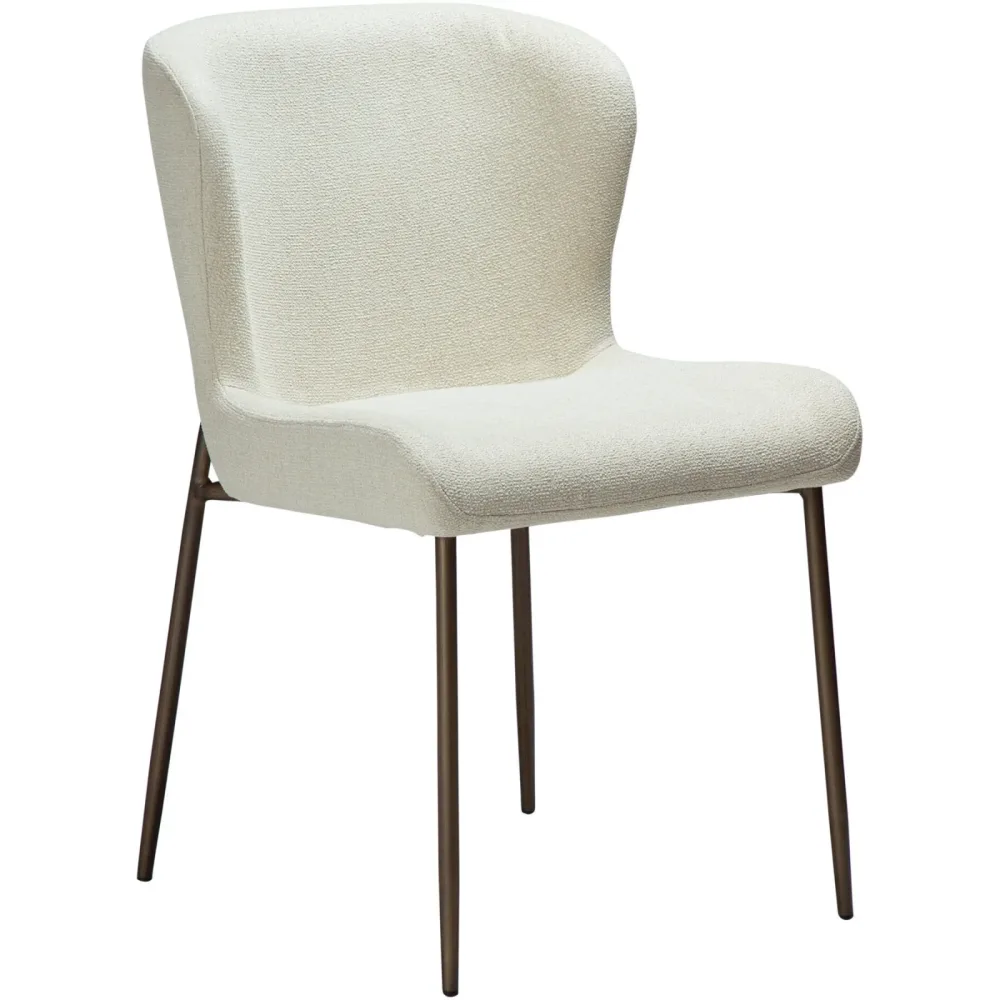 DAN-FORM Stuhl 2er-Set Glam Gold/Beige Stoff 50 cm - Farbe: creme/gold - Stuhl 2er-Set
