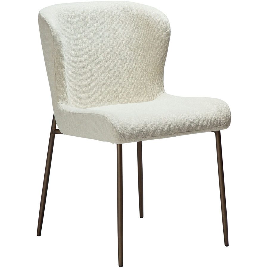 DAN-FORM Stuhl 2er-Set Glam Gold/Beige Stoff 50 cm - Farbe: creme/gold - Stuhl 2er-Set