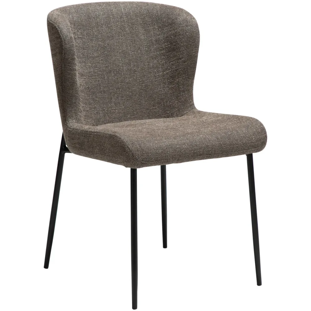 DAN-FORM Stuhl 2er-Set Glam Braun/Schwarz Stoff 50 cm - Stuhl 2er-Set