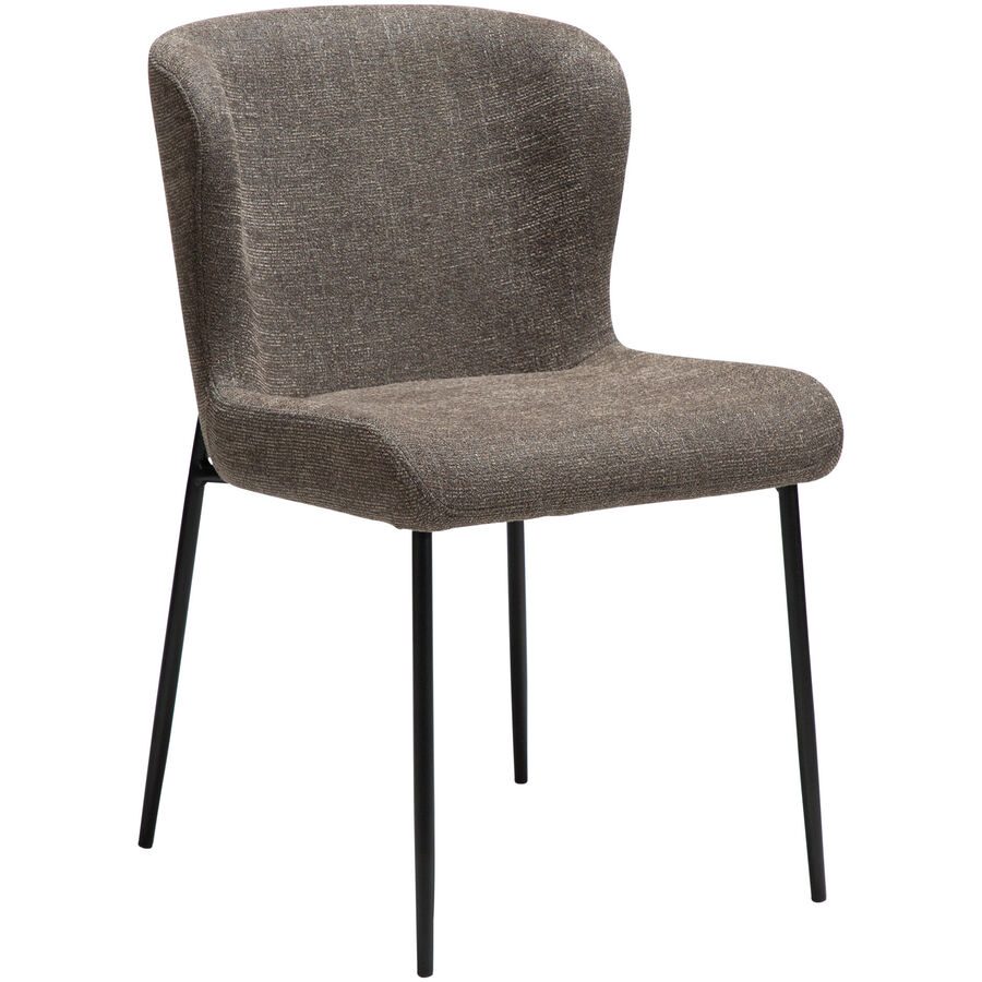 DAN-FORM Stuhl 2er-Set Glam Braun/Schwarz Stoff 50 cm - Stuhl 2er-Set