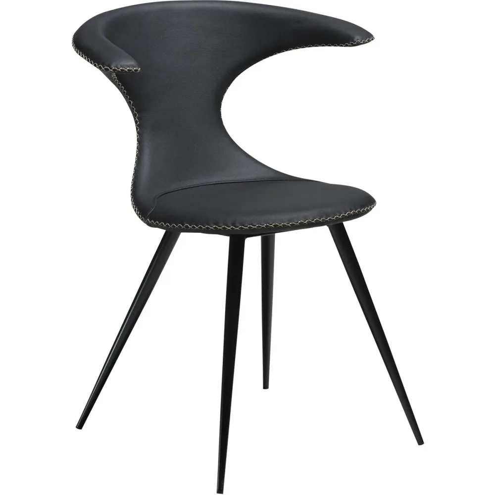 DAN-FORM Stuhl 2er-Set Flair Schwarz Leder 65 cm - Farbe: Black - Stuhl 2er-Set