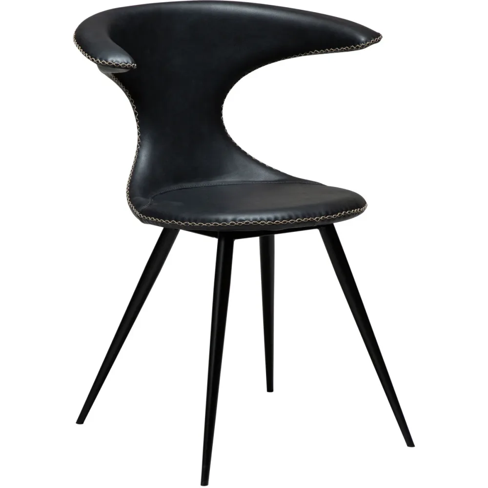 DAN-FORM Stuhl 2er-Set Flair Schwarz Kunstleder 65 cm - Stuhl 2er-Set