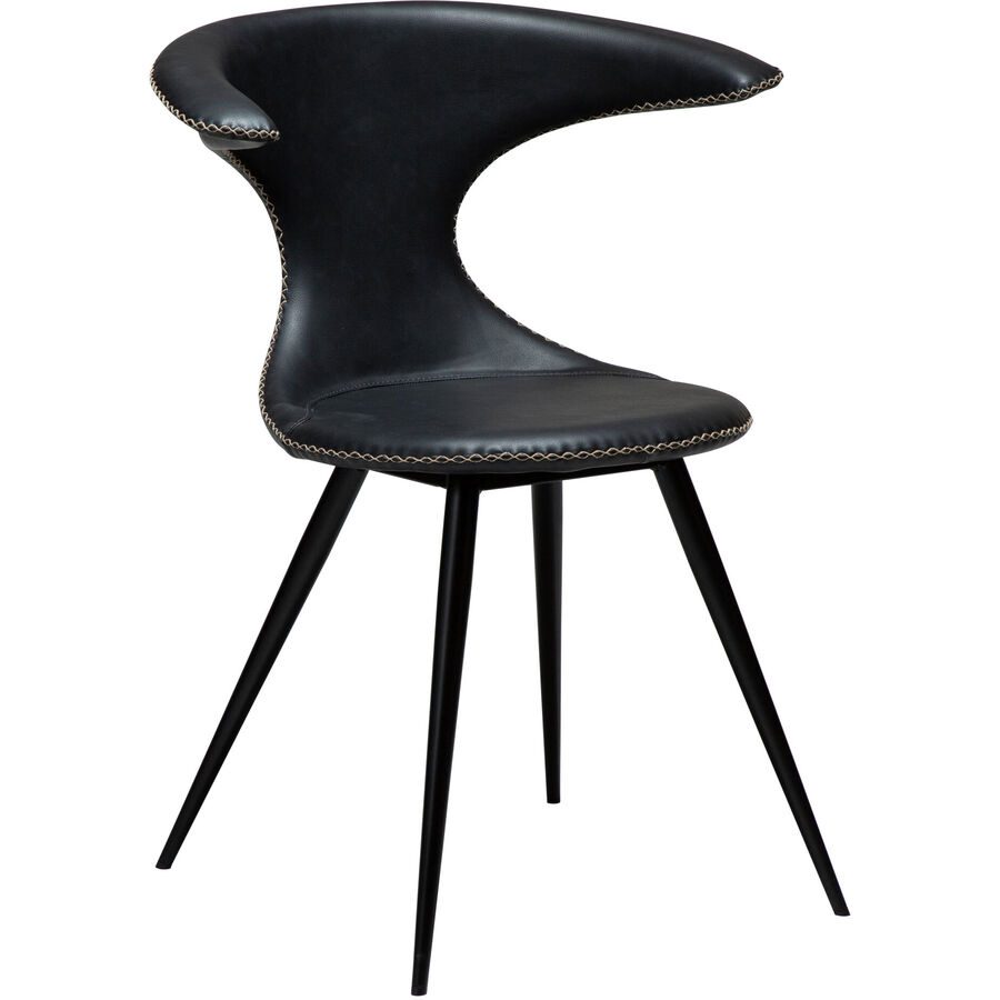 DAN-FORM Stuhl 2er-Set Flair Schwarz Kunstleder 65 cm - Stuhl 2er-Set