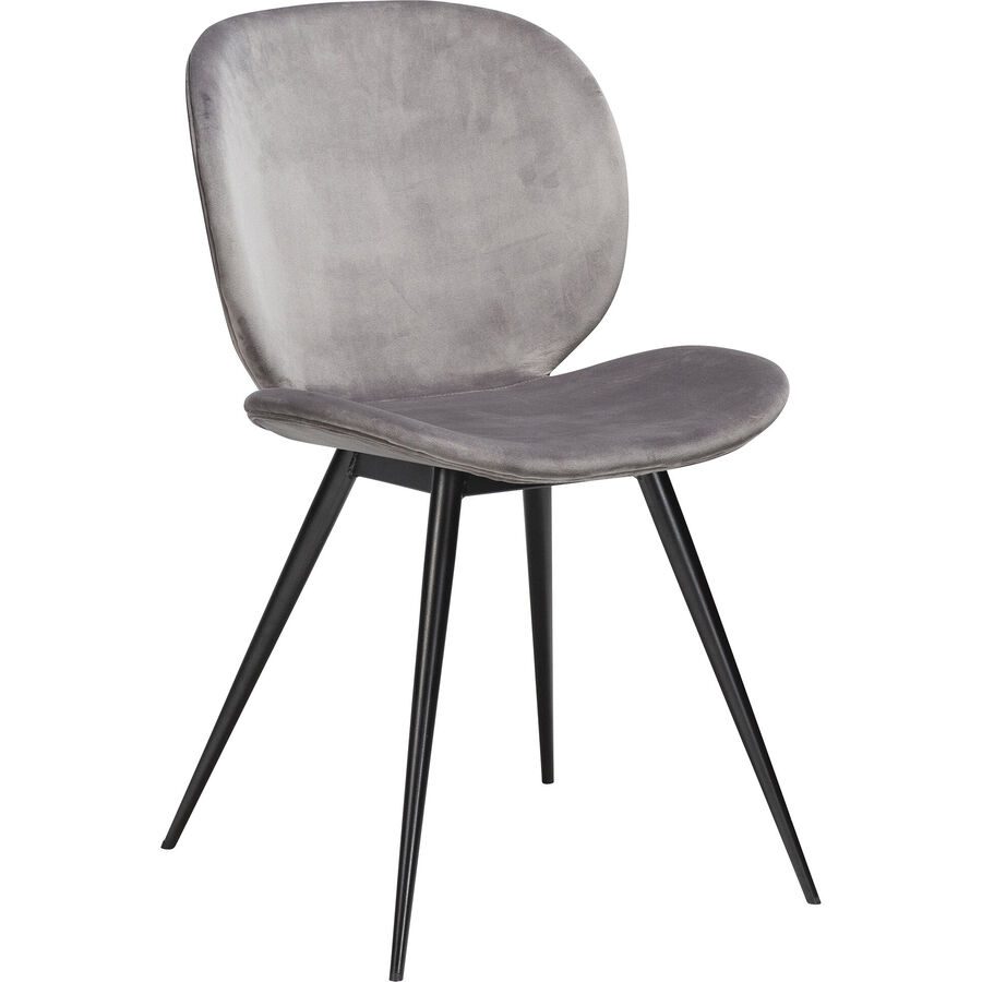 DAN-FORM Stuhl 2er-Set Cloud Grau Samt 50 cm - Farbe: Grey - Stuhl 2er-Set