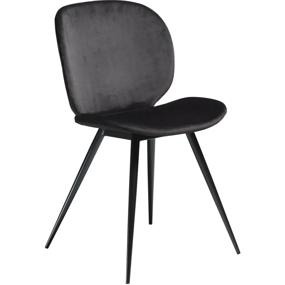 DAN-FORM Stuhl 2er-Set Cloud Schwarz Samt 50 cm - Farbe: Black - Stuhl 2er-Set