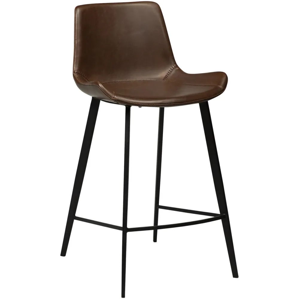 DAN-FORM Barhocker 2er-Set Hype Braun Kunstleder/Metall 50 cm 88 cm - Farbe: Cocoa - Material: Kunstleder, Metall - Barhocker 2er-Set